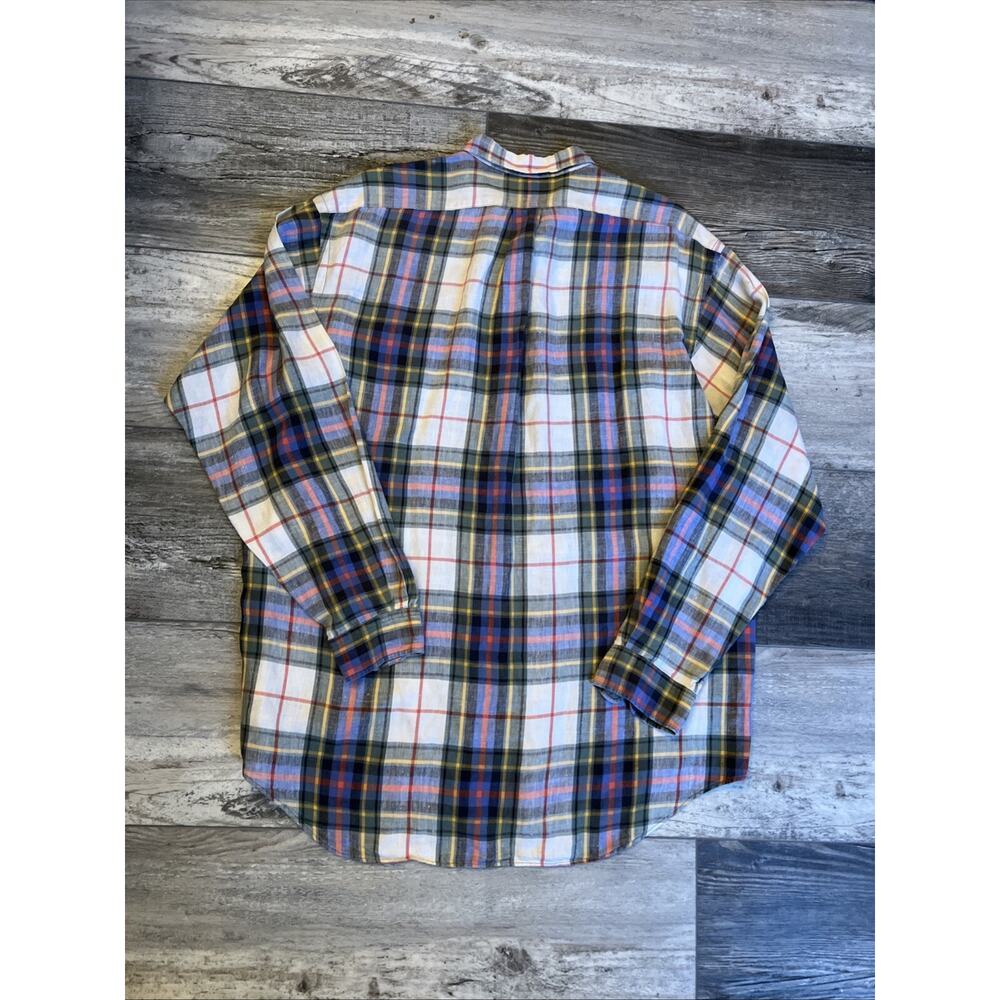 Polo Ralph Lauren Linen Shirt Mens XL Button Down Colorful Plaid Lightweight - Picture 6 of 6